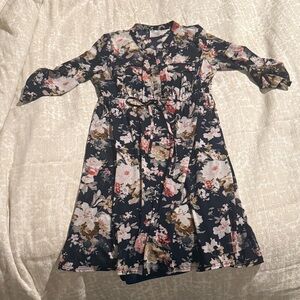 Women’s Maternity Navy Floral Long-Sleeve Dress
